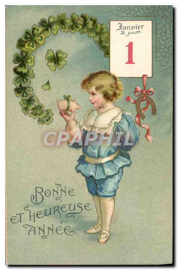 CPA Fantaisie Enfant Trefles Fer a cheval