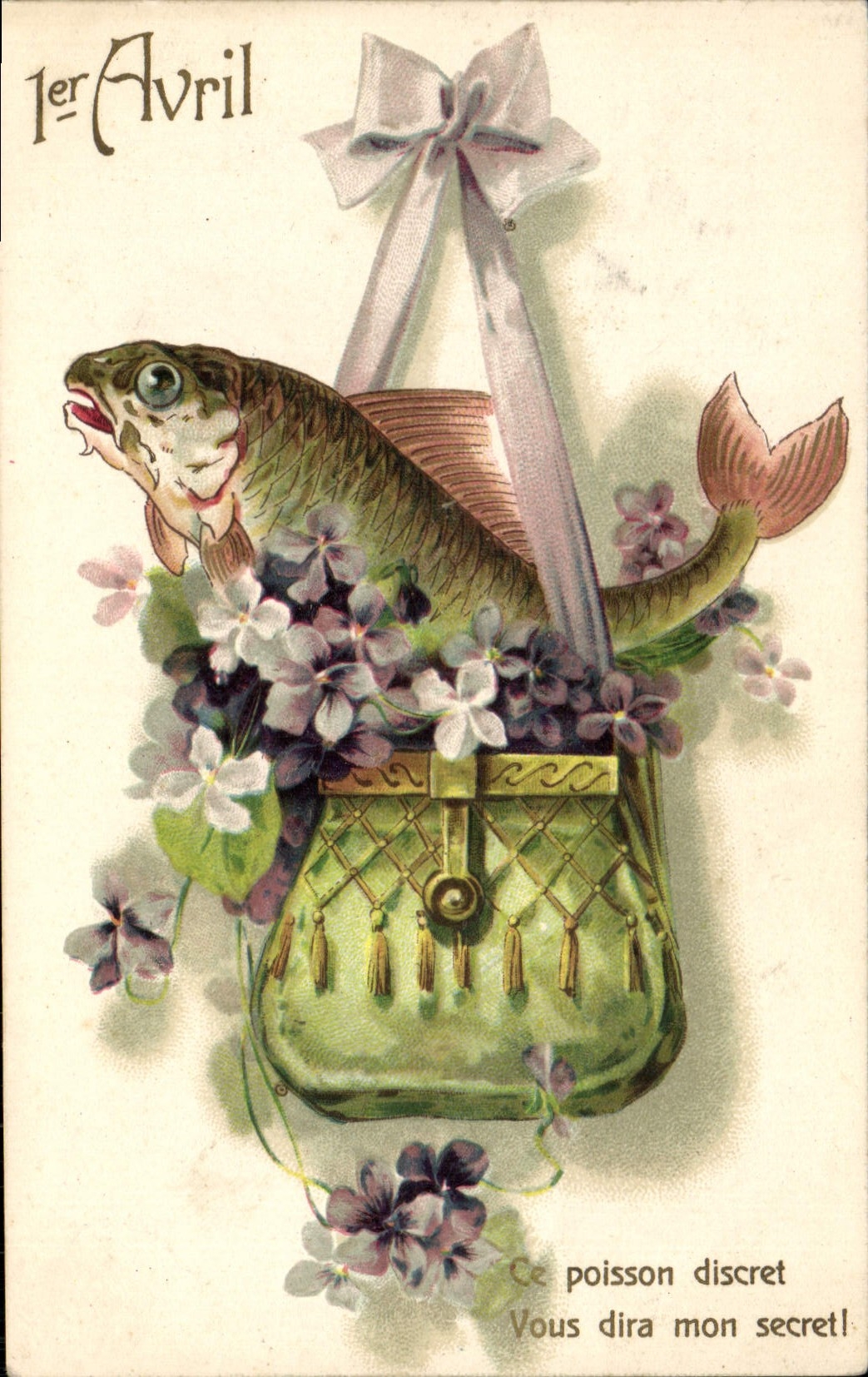 Poisson dans un sac à main — 1er Avril — éditeur non visible