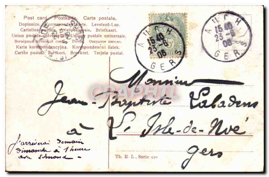 CPA Fantaisie Enfants — Verso
