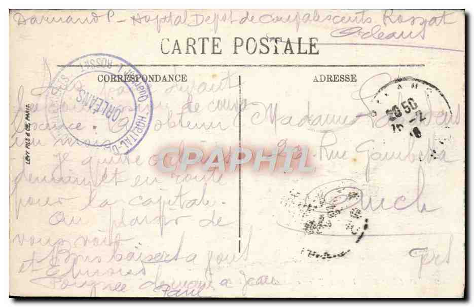 CPA Orleans Postes Et Telegraphes Et Rue De La Hallebarde Tramway — Verso