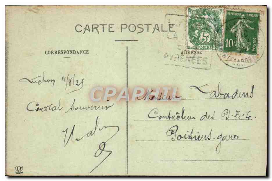Les Pyrénées Centrales - Les Monts Maudits (Maladetta) vus à travers l'échancrure du Port de Venasque - Phototyp E. Labouche Frères, Toulouse — Verso