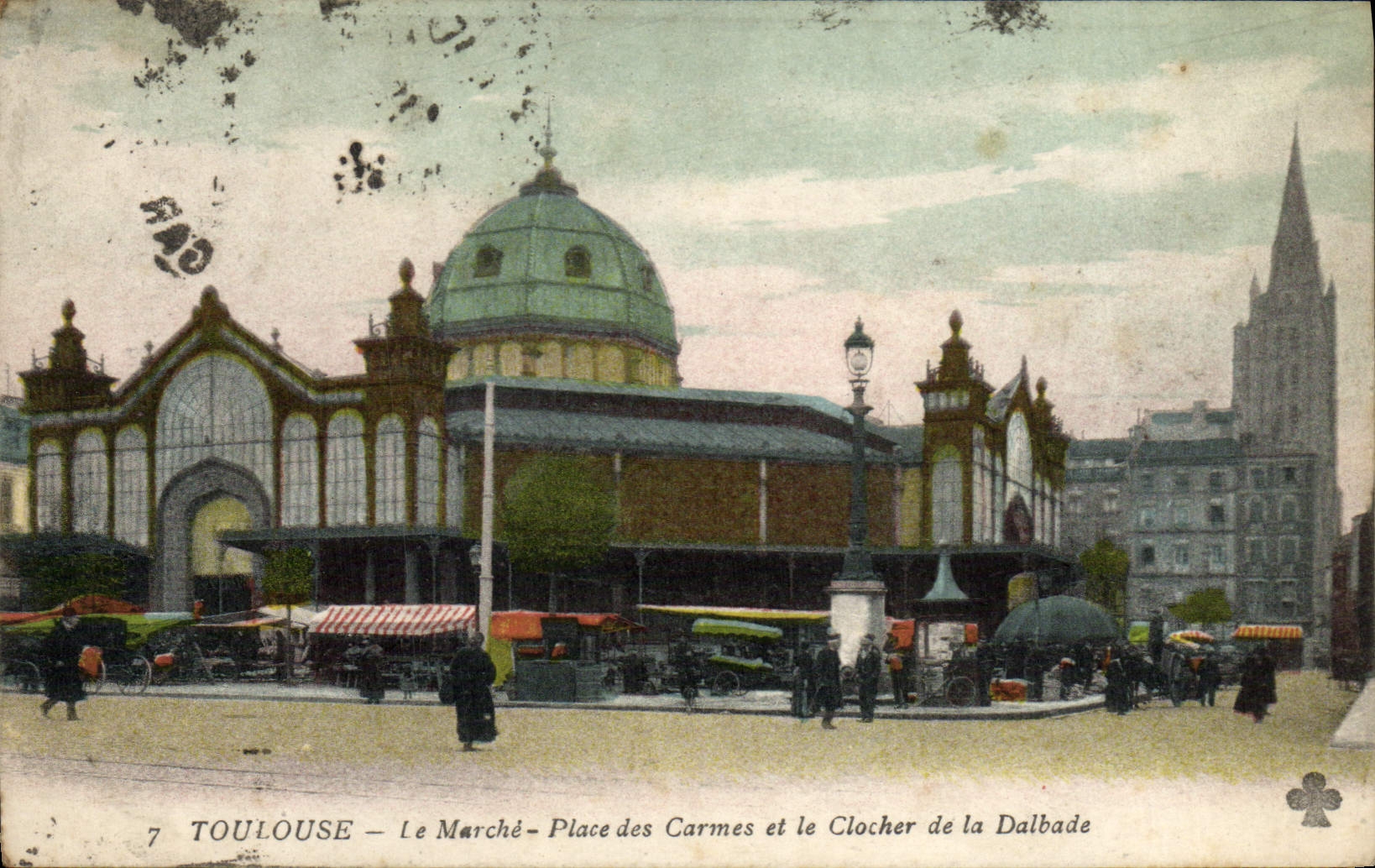 Toulouse — Der Marktplatz der Carmes und der Turm der Dalbade