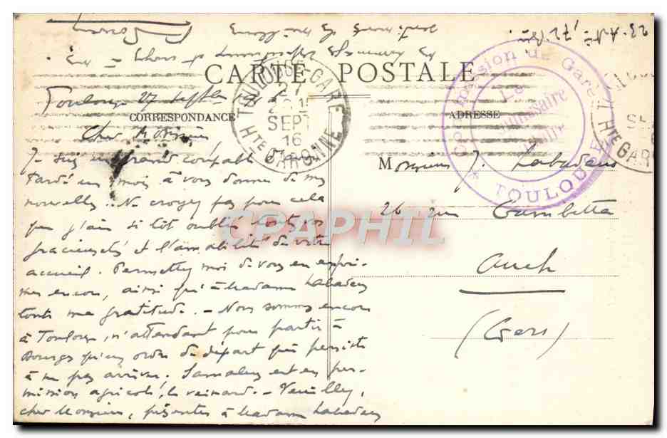 Toulouse — Vue Panoramique — Édition Bayard — Verso