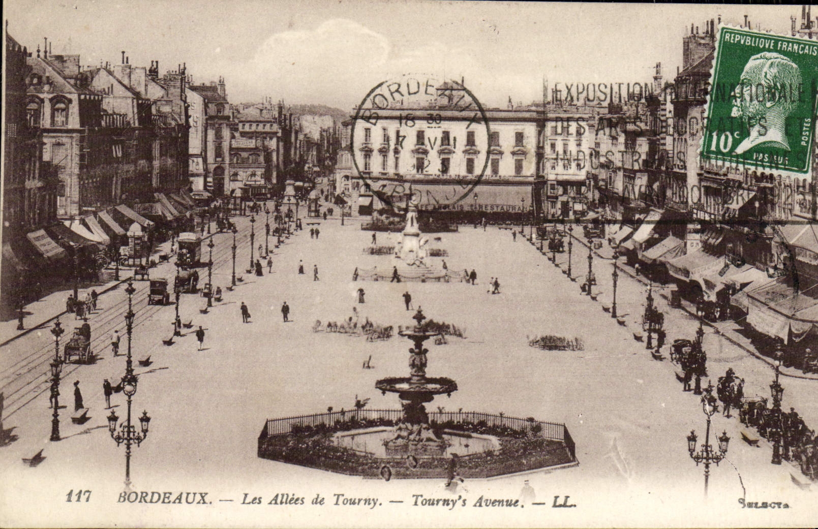 Bordeaux — Les Allées de Tourny — Tourny's Avenue — LL. — Éditeur Lévy, n°117