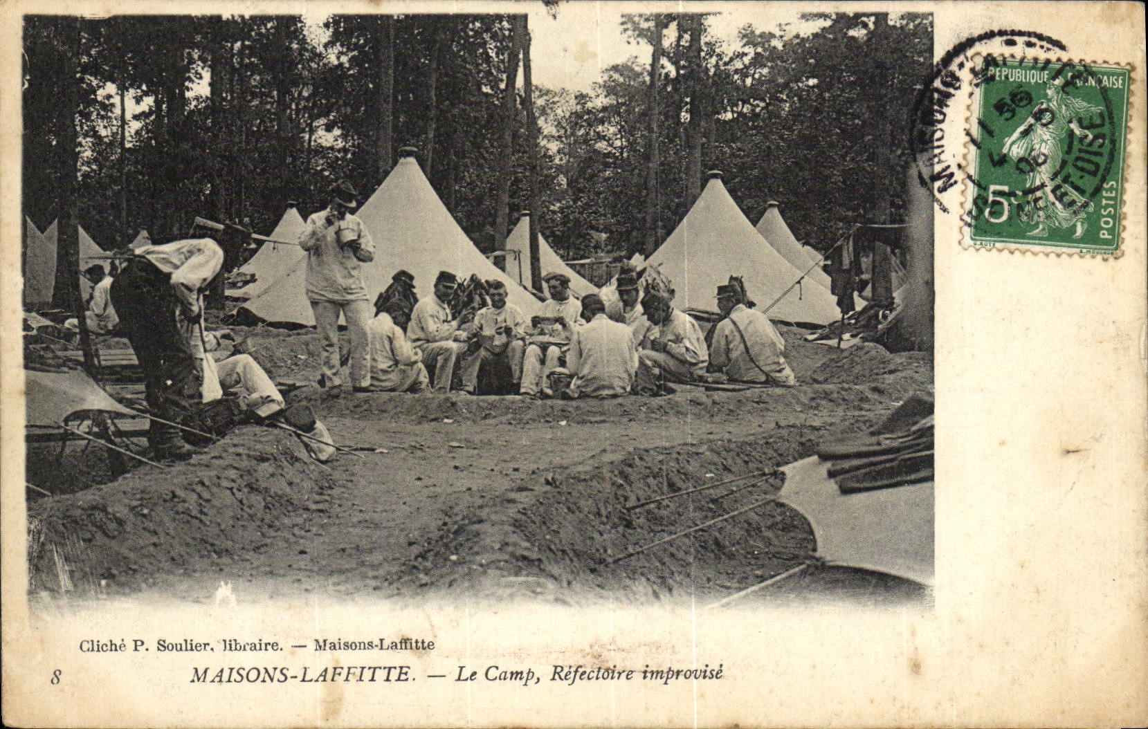 MAISONS-LAFFITTE — Le Camp, Réfectoire improvisé — Cliché P. Soulier, libraire