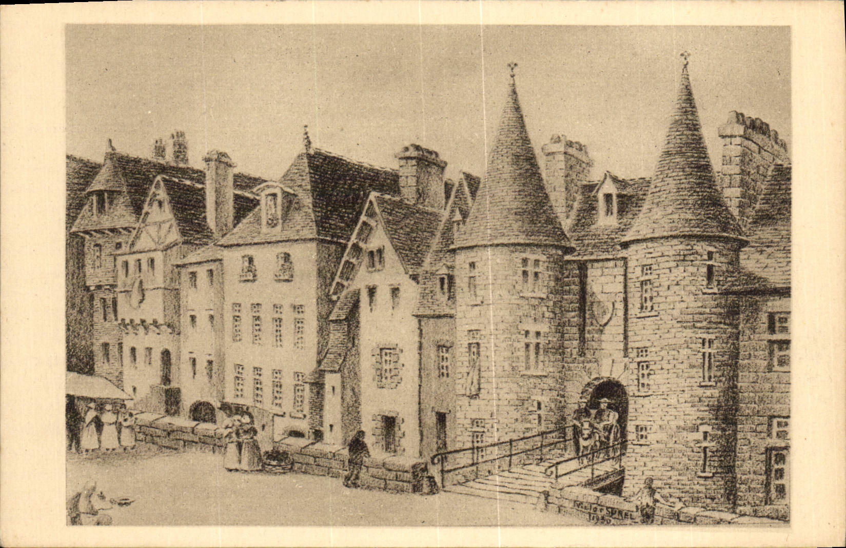 CPA Vieux Morlaix Le Pont De L'hopital La porte du Pave et les tours d'argent