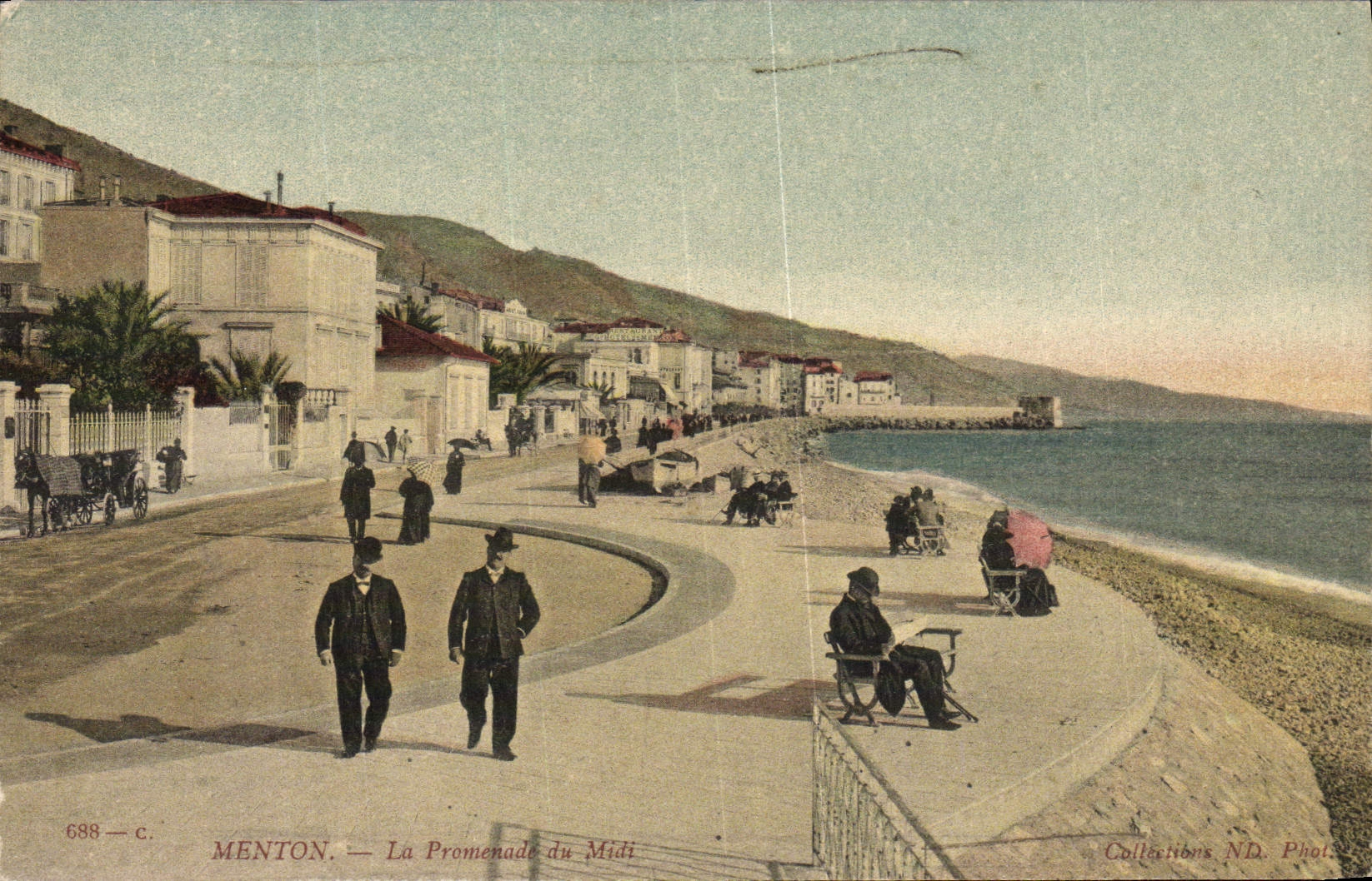 CPA Menton La Promenade Du Midi