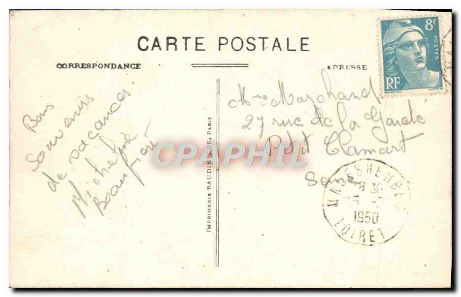 CPA Malesherbes La Passerelle Sur I'Essonne — Rückseite