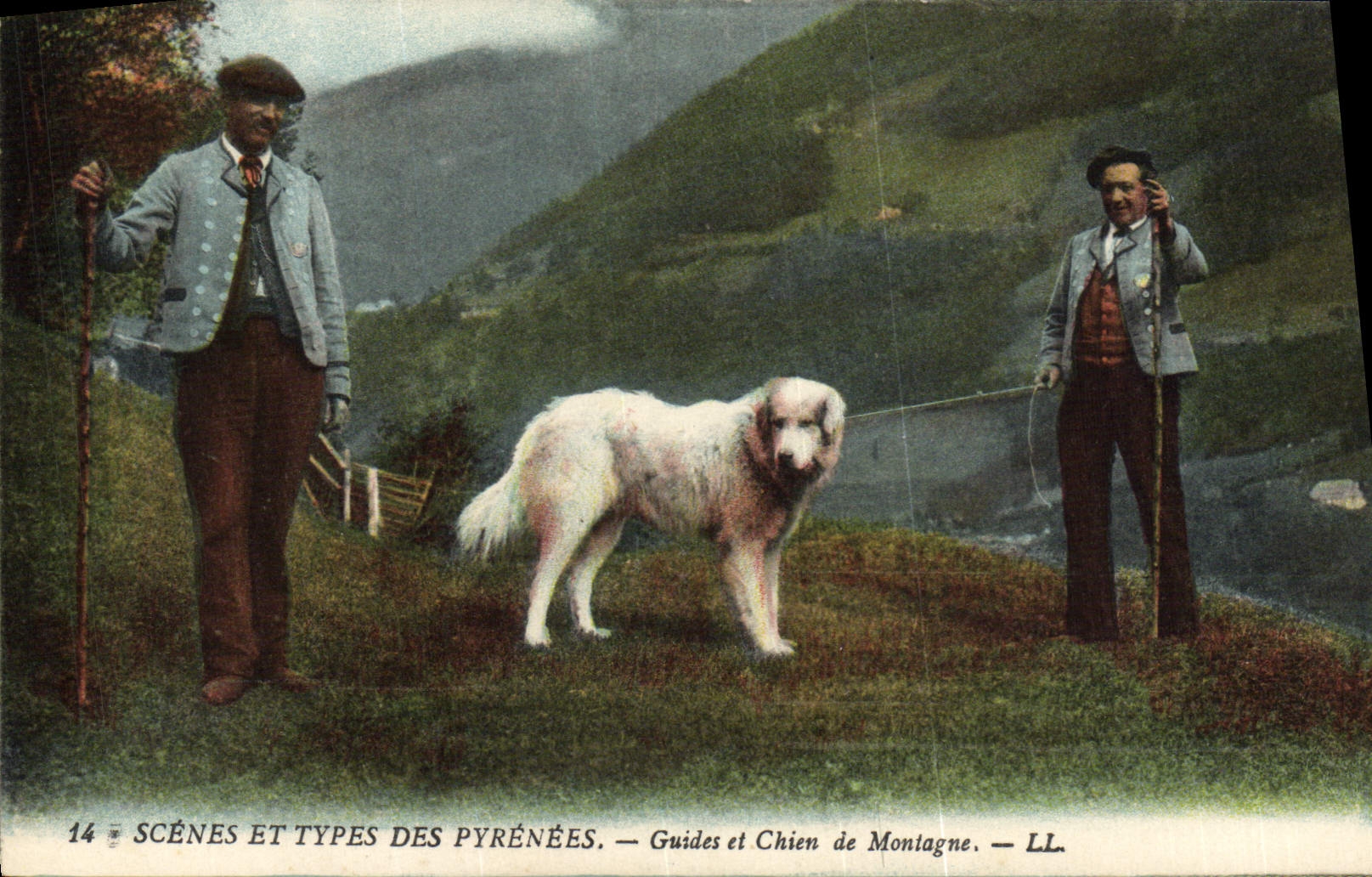 Scènes et Types des Pyrénées — Guides et Chien de Montagne — LL.