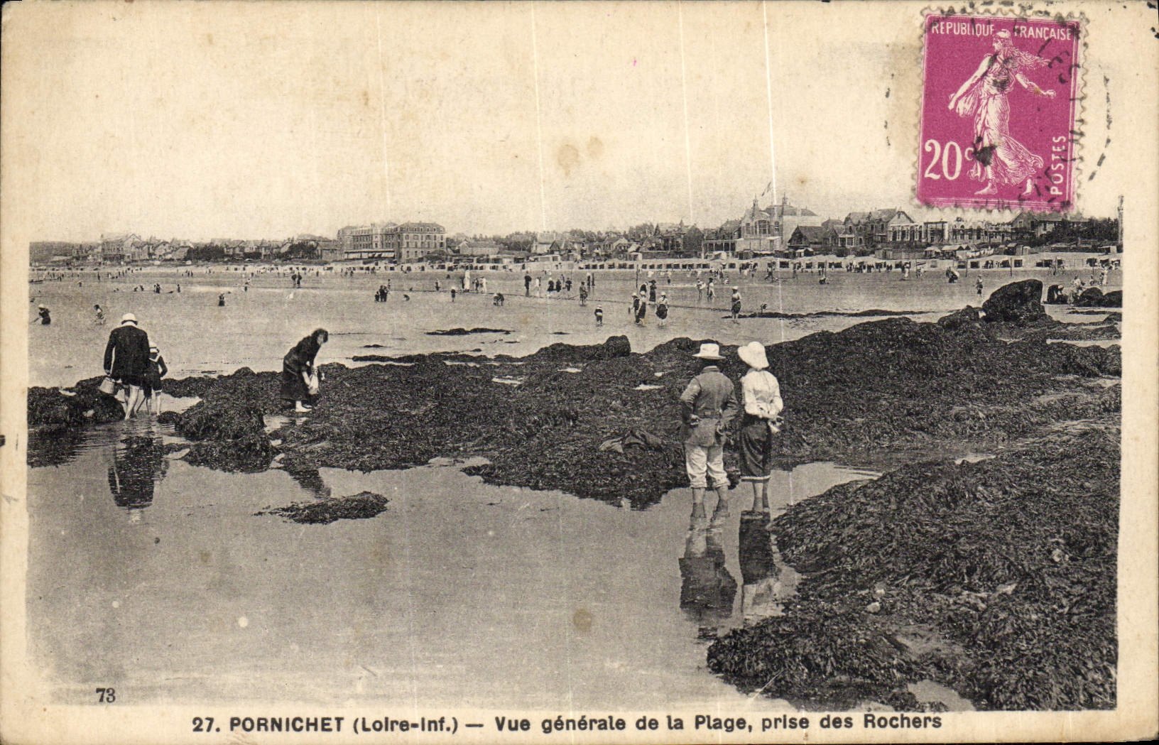 CPA Pornichet Vue Generale De La Plage Prise Des Rochers