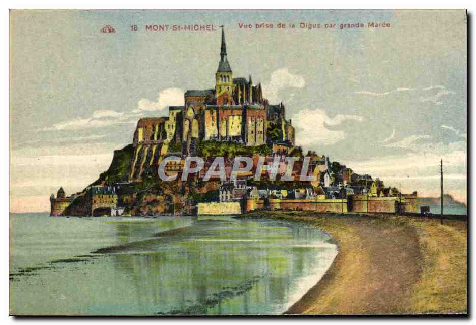 Mont-Saint-Michel — Vue prise de la Digue par grande Marée — Éditeur : Grande Marée, n° 18