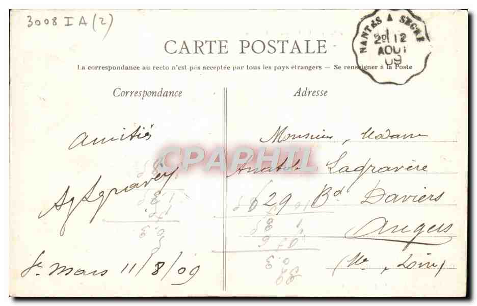 CPA St Mars La Jaille La Grotte De Lourdes — Rückseite