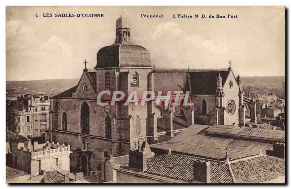 CPA Les Sables D'Olonne L'Eglise ND De Bon Port