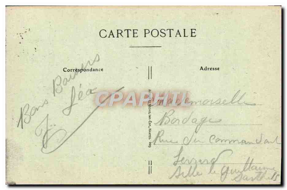 Sables d'Olonne — Souvenir — Éditeur inconnu, n° de série non visible — Verso