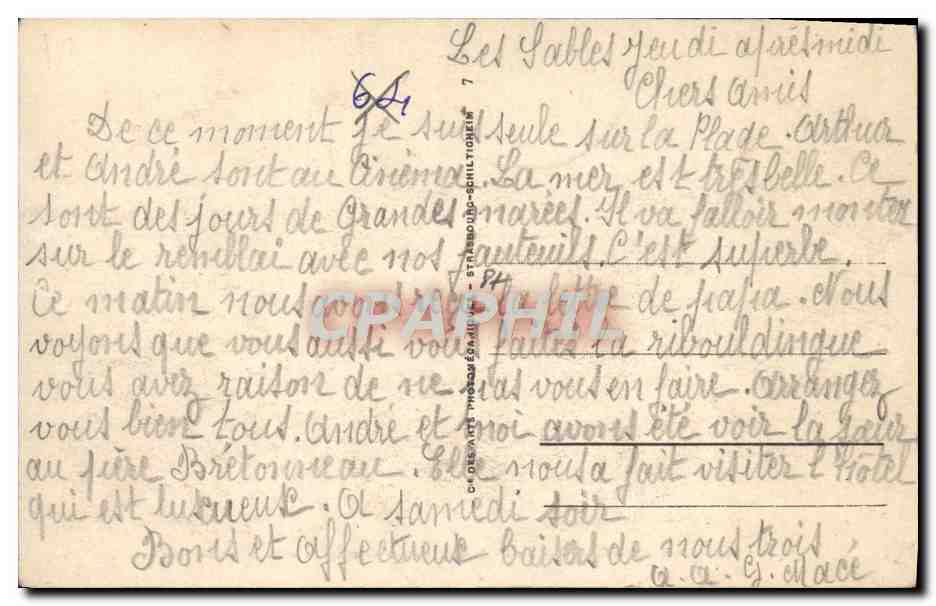 Les Sables d'Olonne - La Chaume - La côte sauvage et la plage du moulin — Verso