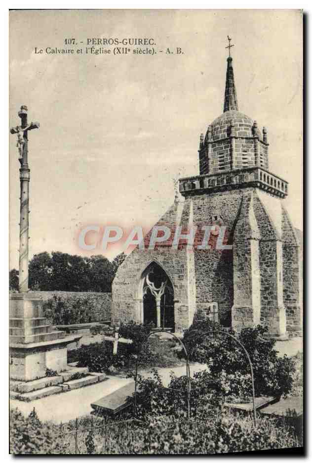 Perros-Guirec — Le Calvaire et l'Église (XIIe siècle) — A. B.