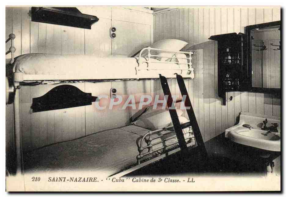 CPA Saint Nazaire Cuba Cabine De 3eme Classe Paquebot 