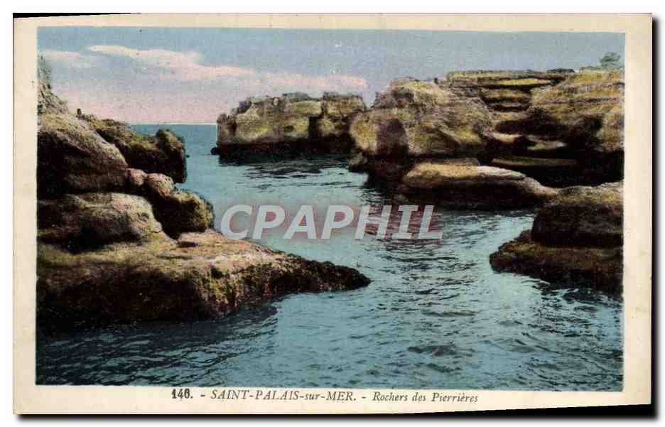 CPA Saint Palais Sur Mer Rochers Des Pierrieres Cachet Daguin