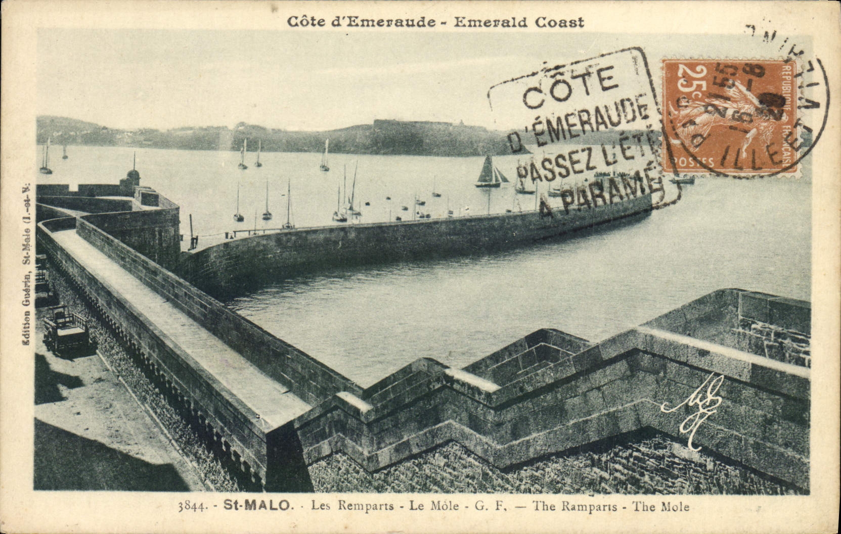 St-Malo - Die Mauern - Der Môle — Edition Guedrin, n°3844 - Vorderseite