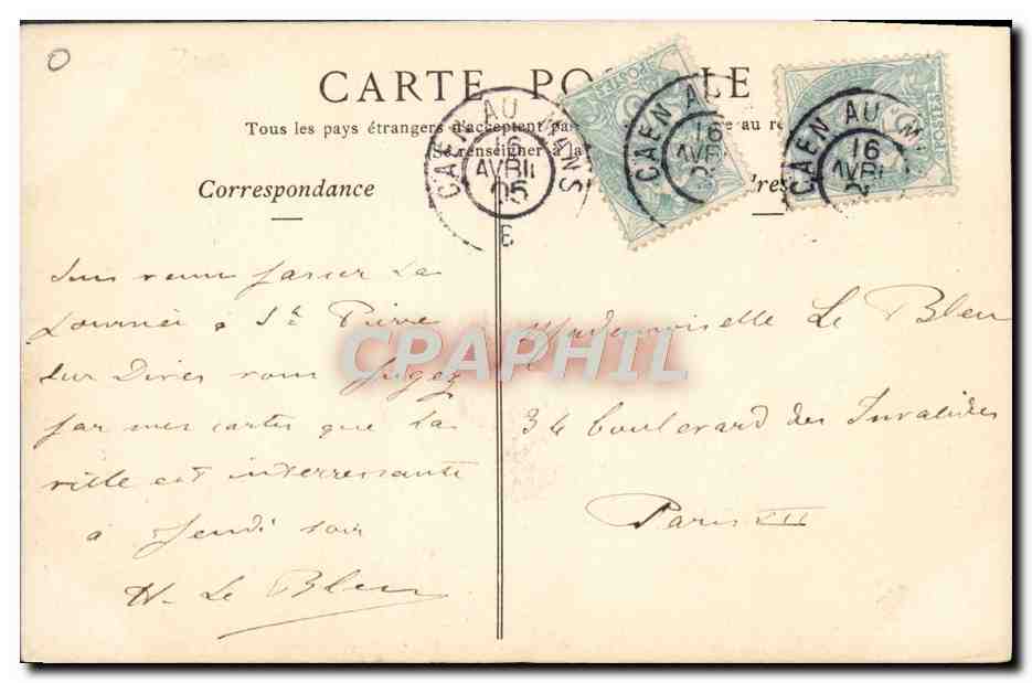 CPA Saint Pierre Sur Dives Eglise Ensemble Sud Est Cachet Caen au Mans  — Verso
