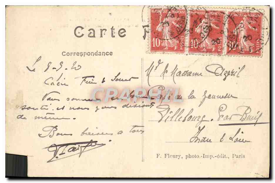 CPA Sevres Villa Brancas Vers Le Parc De Saint Cloud Rue des Rouillis  — Rückseite