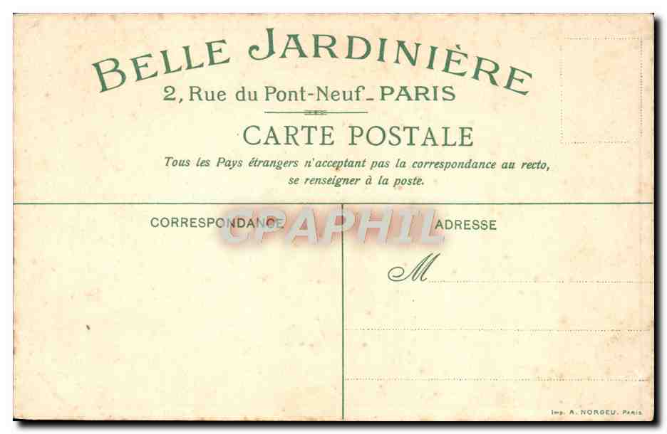 CPA Nos Colonies Souvenir De La Belle Jardiniere Indochine  — Rückseite