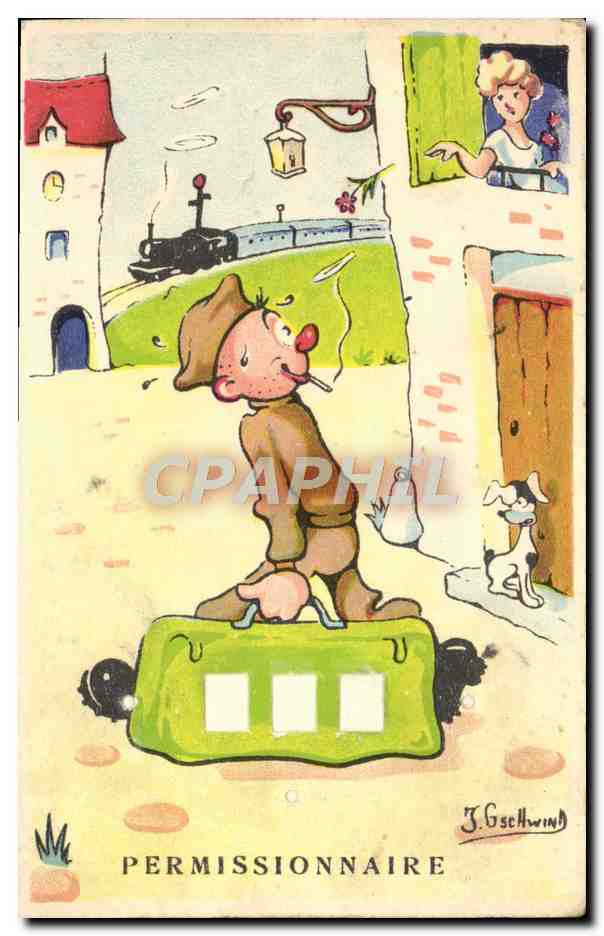 CPA Permissionnaire Militaria 