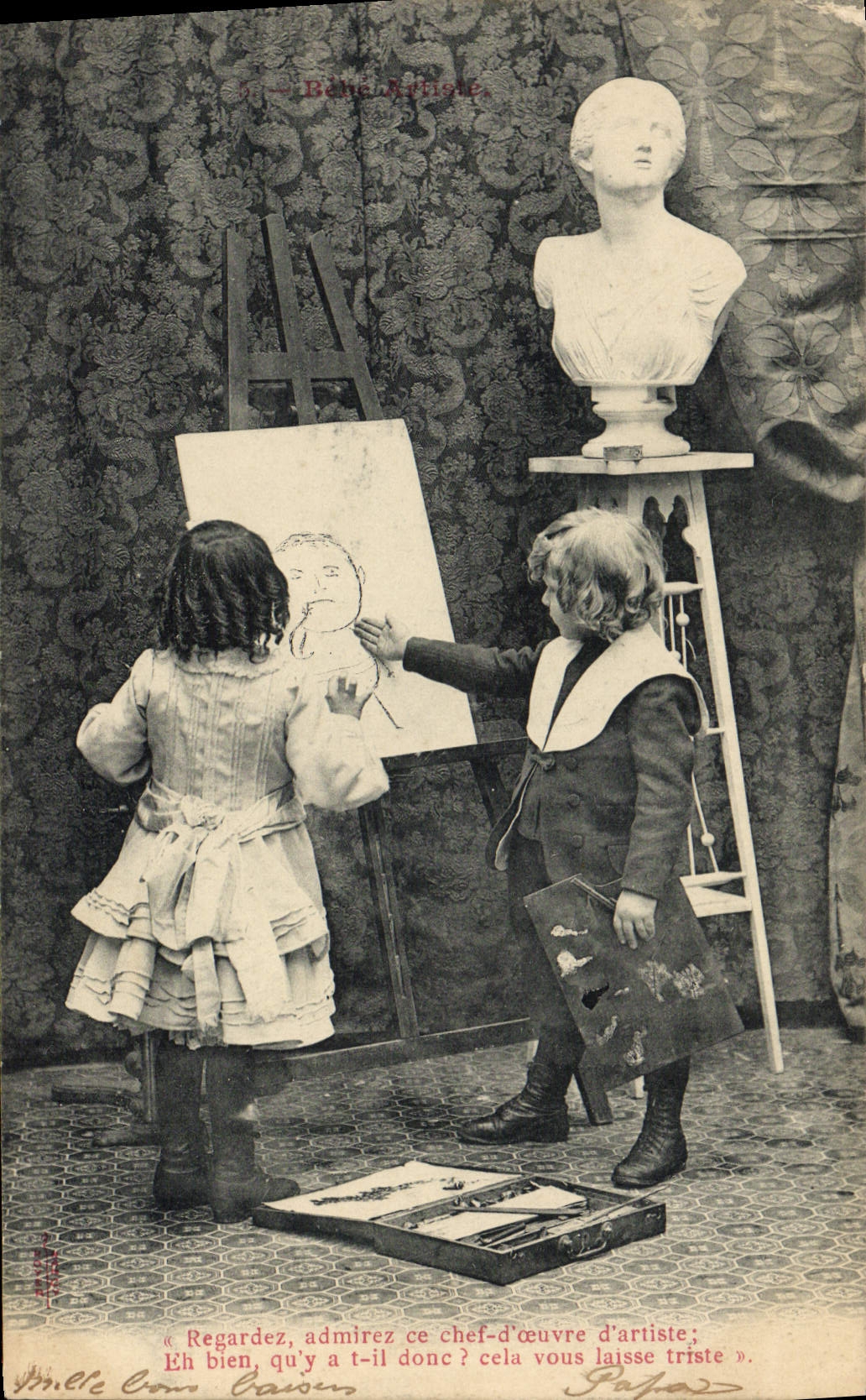 CPA Fantaisie Enfants Peintre
