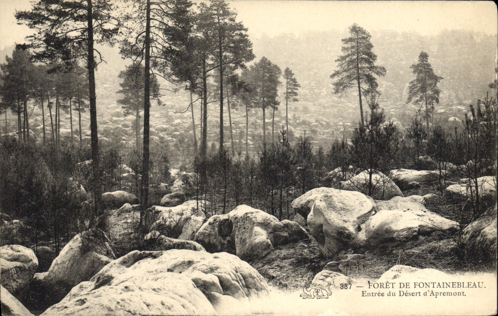 Bosque de Fontainebleau — Entrada al Desierto de Apremont — Editor n°387