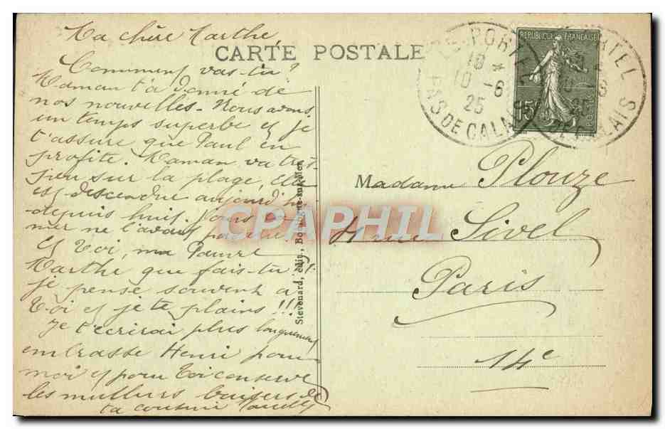 CPA Le Portel Le Fort Et I'Epi Par Grosse Mer — Rückseite