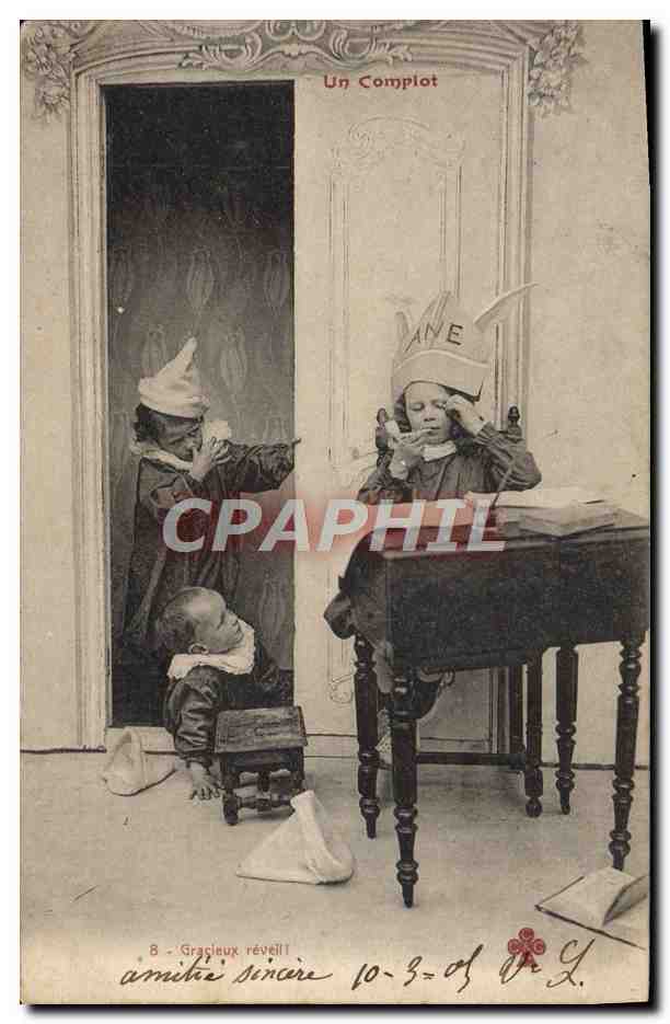 CPA Fantaisie Enfants Gracieux Reveil