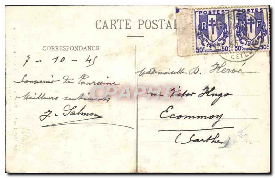 CPA Loches Hotel De La Chancellerie Rue Du Chateau — Rückseite
