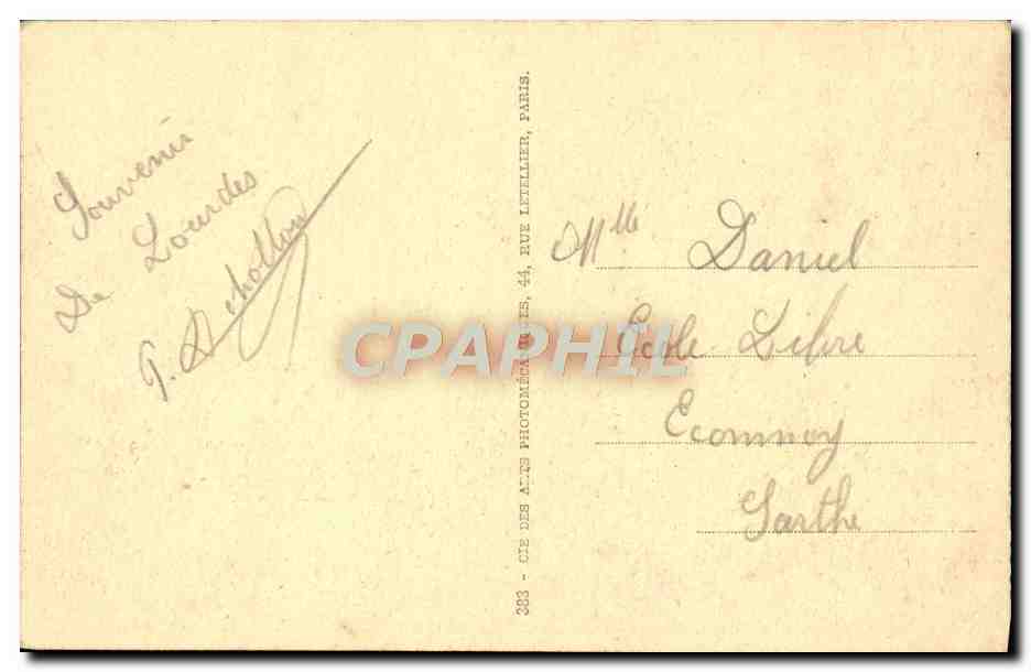 CPA Lourdes Le Chateau fort — Verso