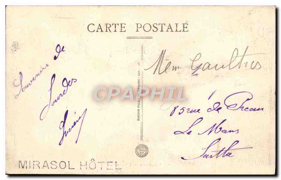 CPA Lourdes L'Esplanade — Verso