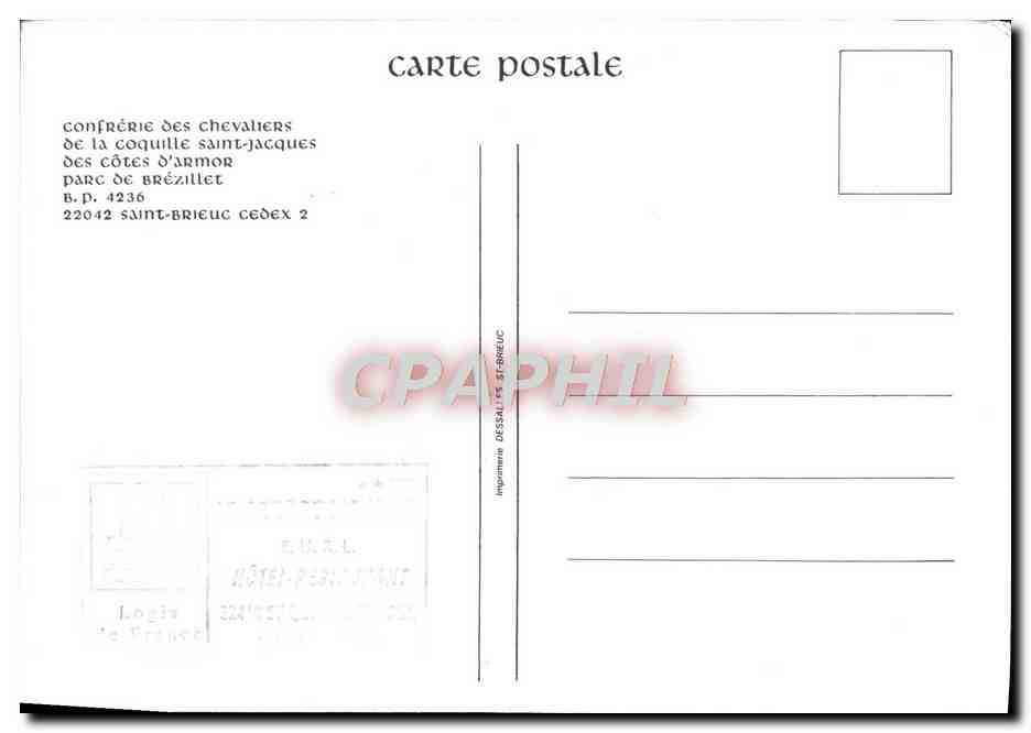 CPM Confrerie des Chevaliers de la Coquille Saint Jacques Saint Brieuc 1997 — Rückseite