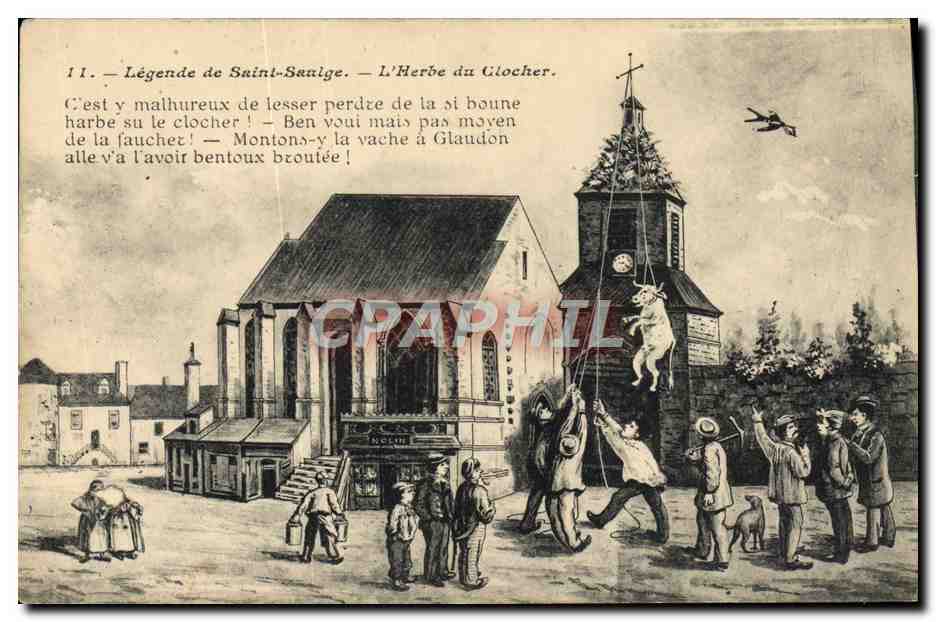 CPA Legende De Saint Saulge L'Herbe Du Clocher Folklore