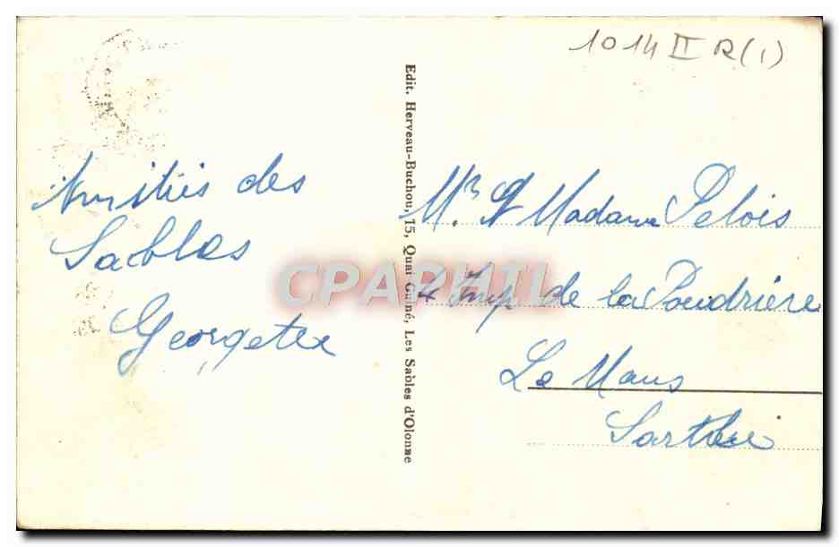CPA Les Sables D'Olonne Le Remblai — Verso
