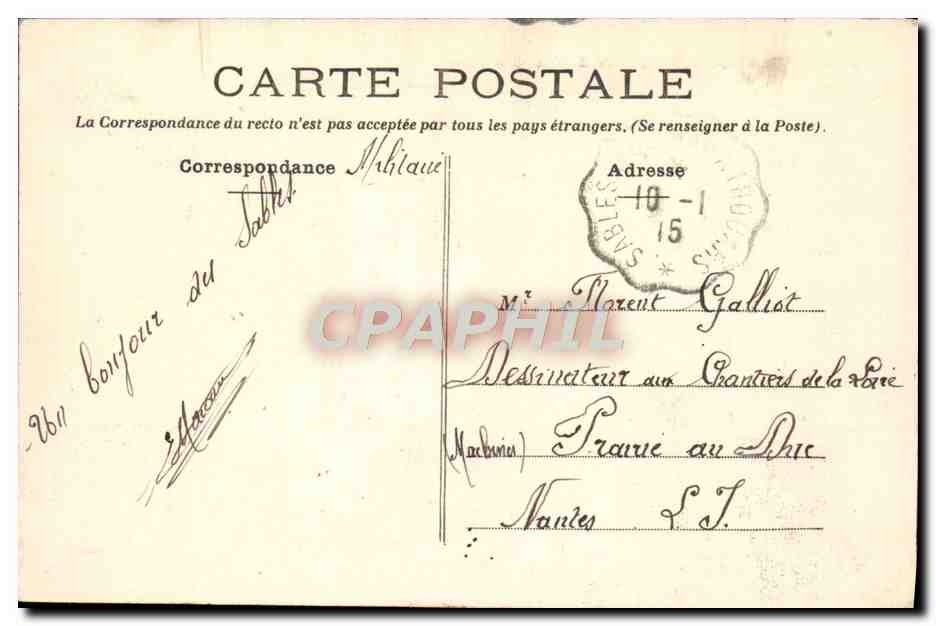 CPA Les Sables D'Olonne Le Remblai Et La Plage — Verso
