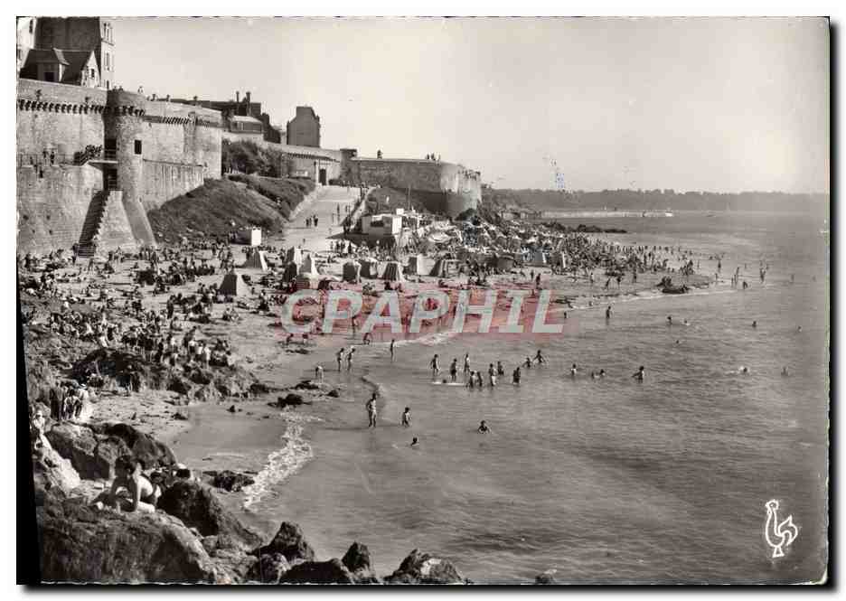 CPM Saint Malo Remparts et la plage Bon Secours 