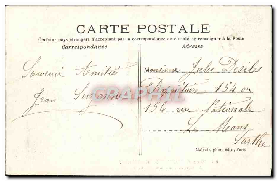 CPA Bois De Meudon Clamart Le Chemin Creux — Rückseite