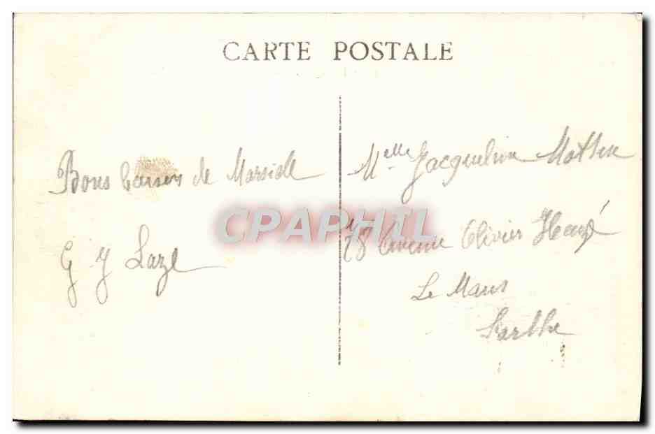 CPA Marseille Le Quai Des Belges — Verso