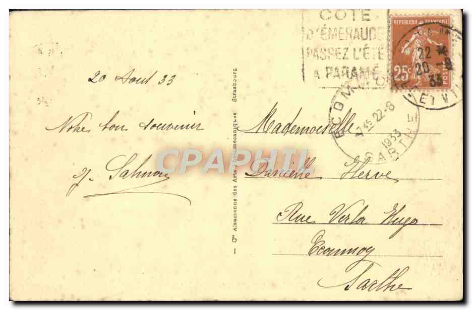 Mont-Saint-Michel - L'Abbaye - Le Cloître - Détail — CPA n°32, éditeur Alacrinze des Arts — Rückseite