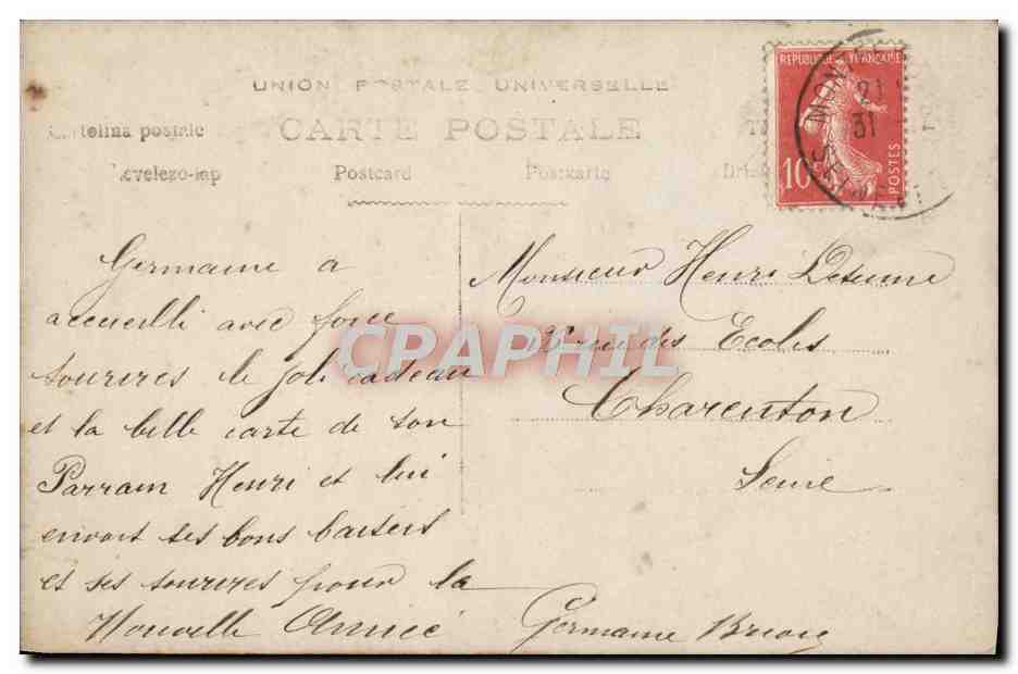 CPA Bonne Annee Fantaisie Enfant — Rückseite