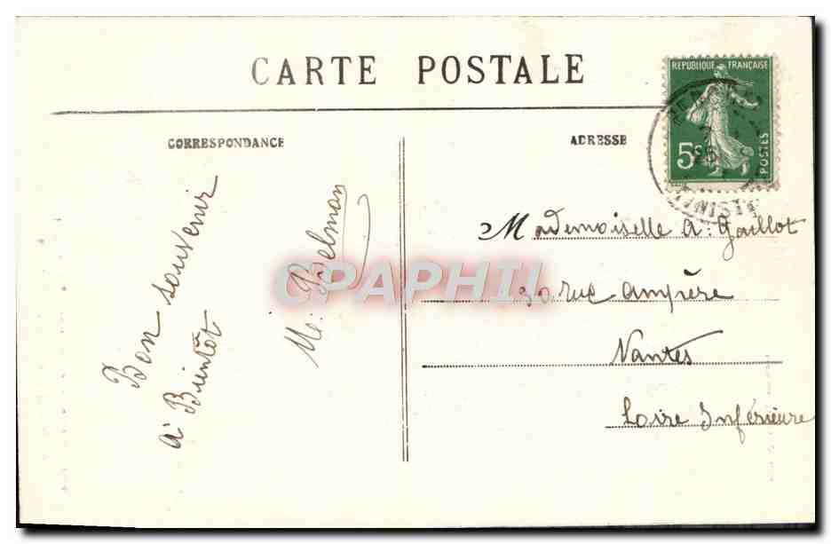Saint-Guénolé-Penmarch — Etude de Vague en brisant à la Roche du Moine — Collection Villard, Quimper — Verso