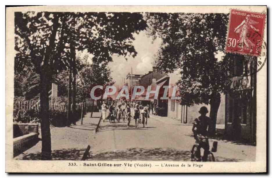 Saint-Gilles-sur-Vic (Vendée) — L'Avenue de la Plage — J. Nozais, édit.