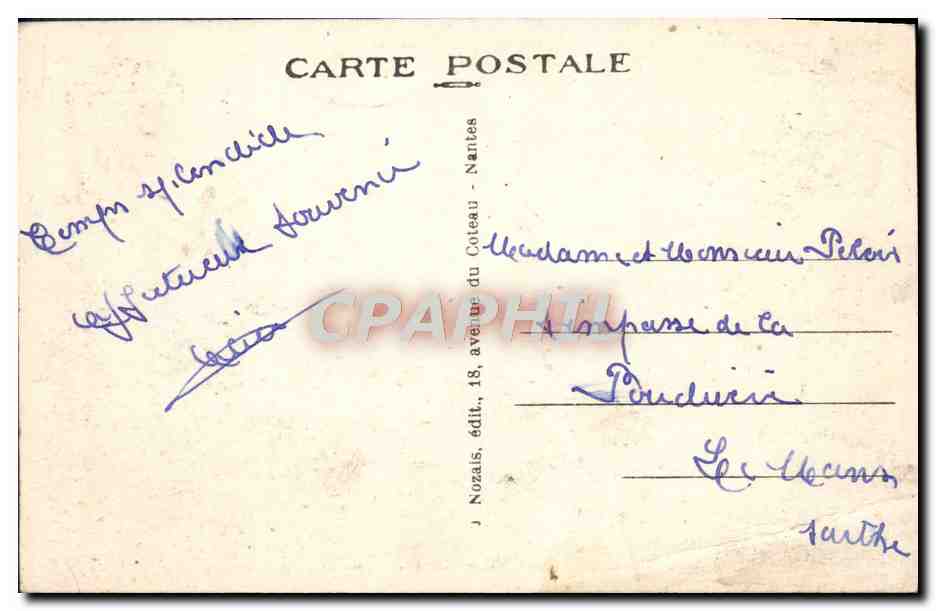 Saint-Gilles-sur-Vic (Vendée) — L'Avenue de la Plage — J. Nozais, édit. — Verso