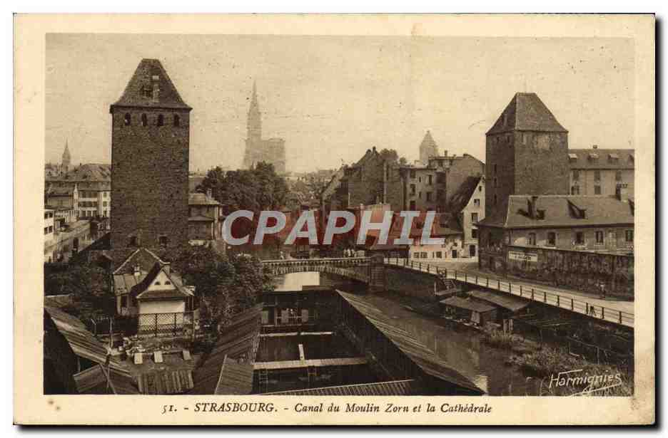 CPA Strasbourg Canal Du Moulin Zorn Et La Cathedrale