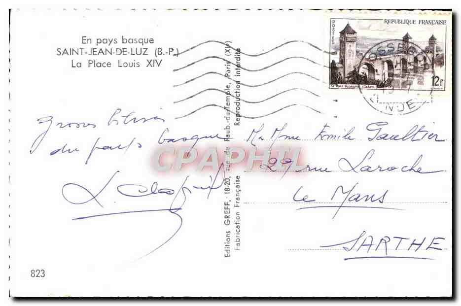 CPM Saint Jean De Luz La Place Louis XIV — Verso