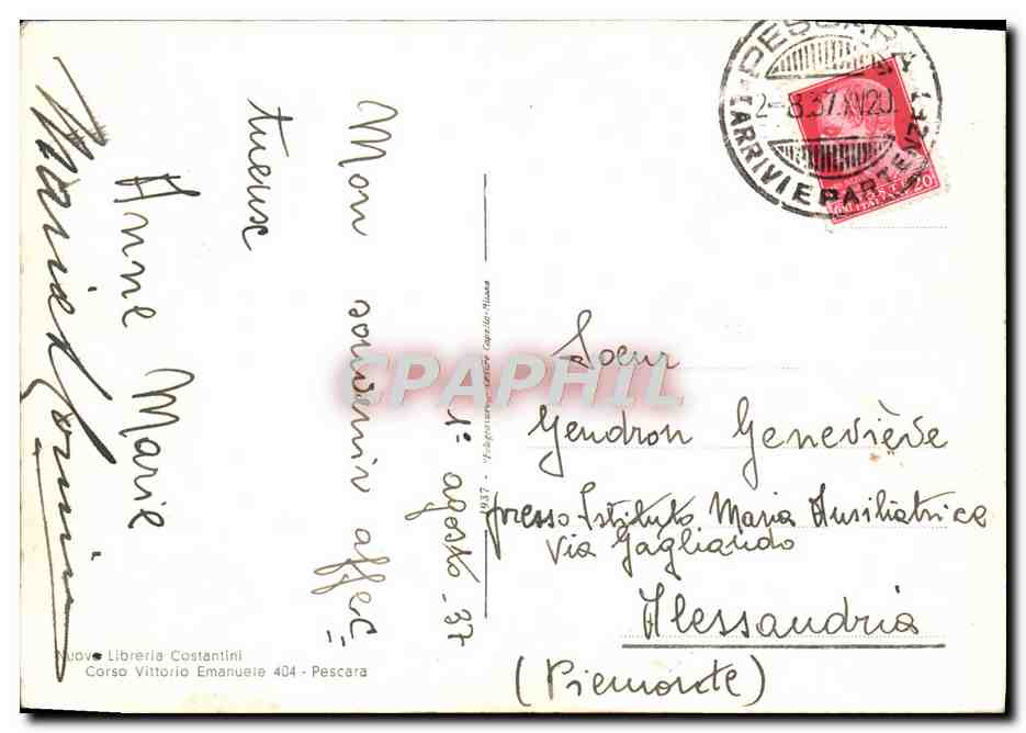 CPA Pescare Pineta D'Annunziana — Back