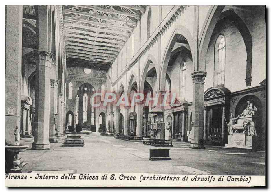 CPA Firenze Interno Della Chiesa di S Croce
